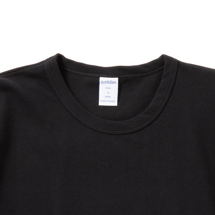 quotidien | コティディアン ルーズ鹿の子5分袖Tシャツ