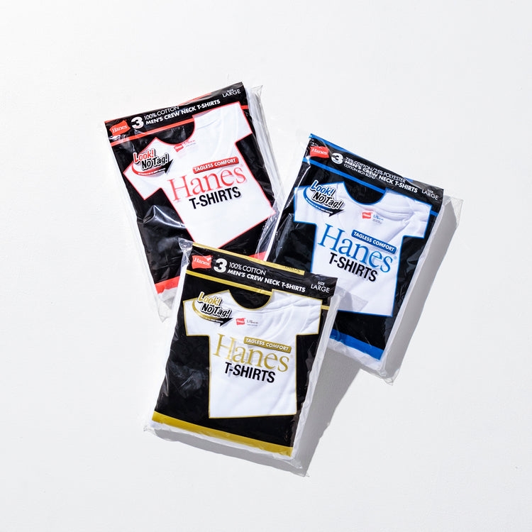 Hanes | ヘインズ 3P 赤ラベルクルーネックTシャツ