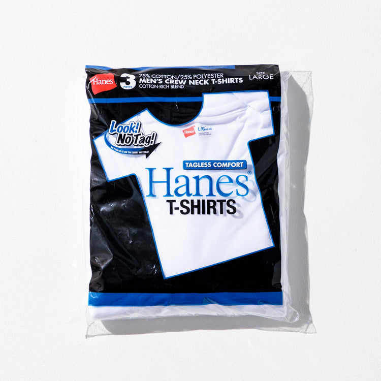 Hanes | ヘインズ　3P 青ラベルクルーネックTシャツ