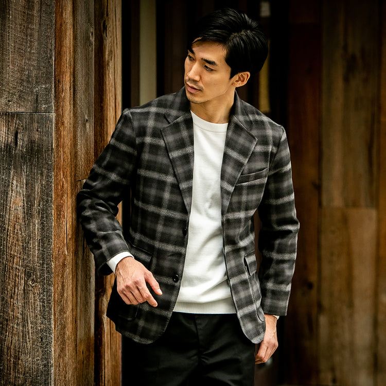 melple | メイプル Begin別注 オンブレチェック ビーチテイラー2Bジャケット