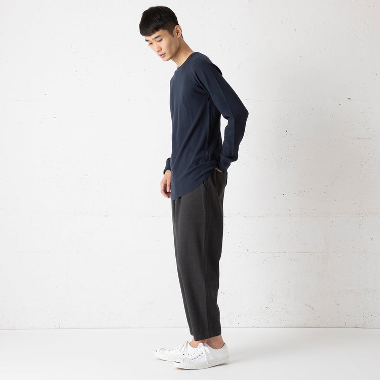 Healthknit | ヘルスニット Begin別注 微ロング丈ベーシックワッフル長袖クルーTシャツ