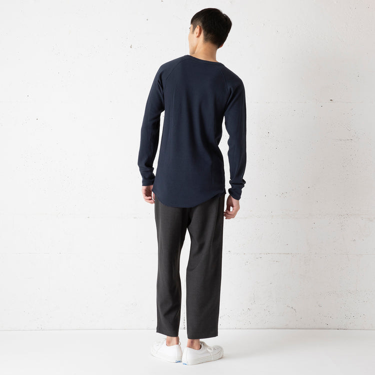 Healthknit | ヘルスニット Begin別注 微ロング丈ベーシックワッフル長袖クルーTシャツ