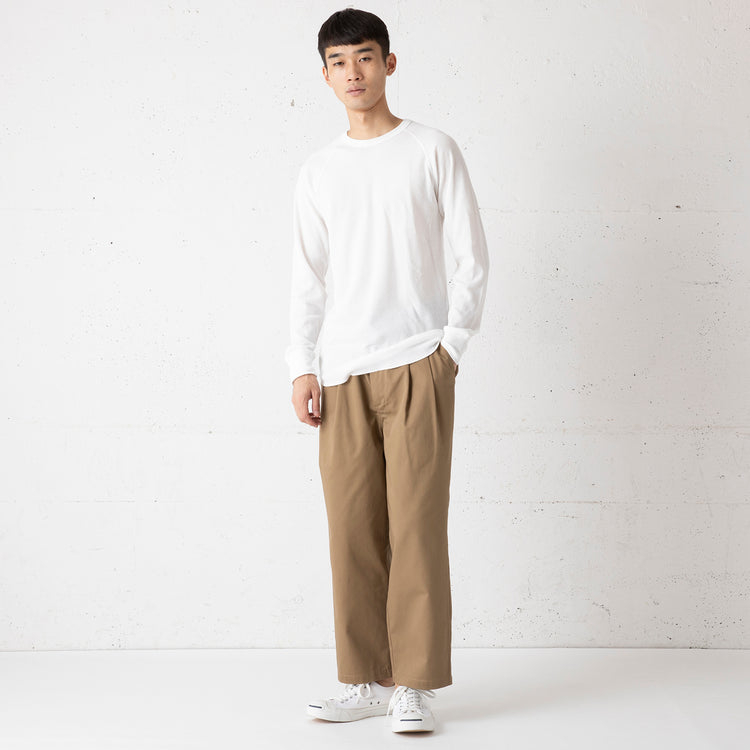 Healthknit | ヘルスニット Begin別注 微ロング丈ベーシックワッフル長袖クルーTシャツ