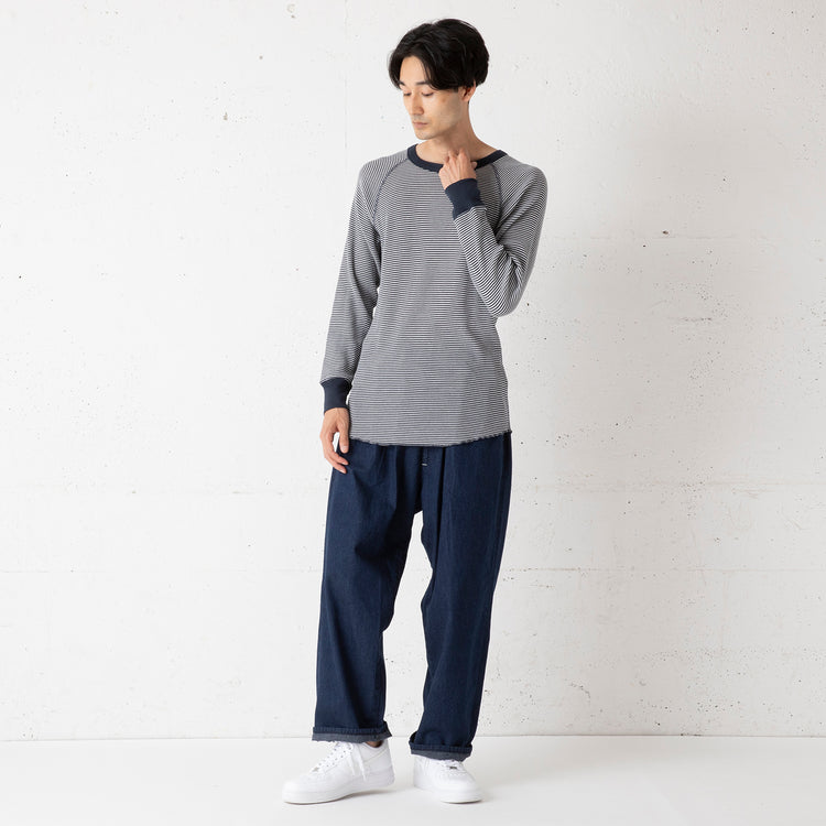 Healthknit | ヘルスニット　Begin別注 微ロング丈ベーシックワッフル長袖クルーTシャツ