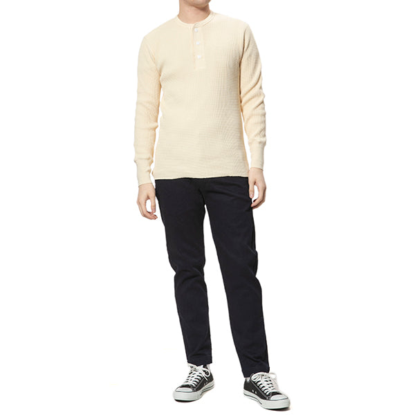 Healthknit | ヘルスニット スーパーヘビーワッフル ヘンリーネック長袖Tシャツ