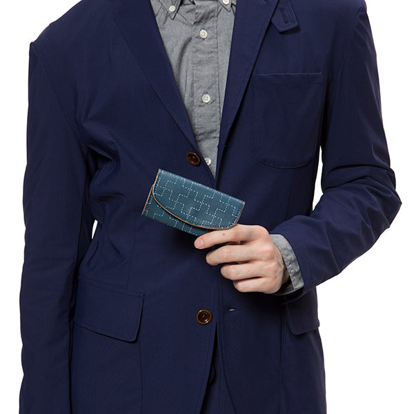 RE.ACT LEATHER WORKS | リアクトレザーワークス CROSS FILLER INDIGO KEY CASE