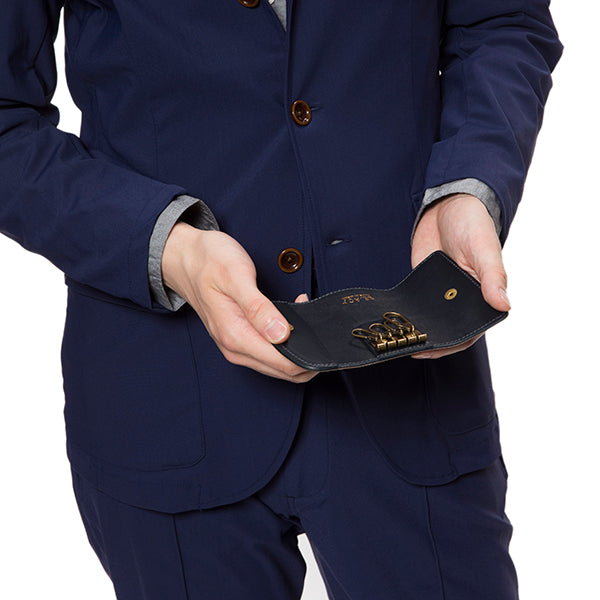 RE.ACT LEATHER WORKS | リアクトレザーワークス CROSS FILLER INDIGO KEY CASE