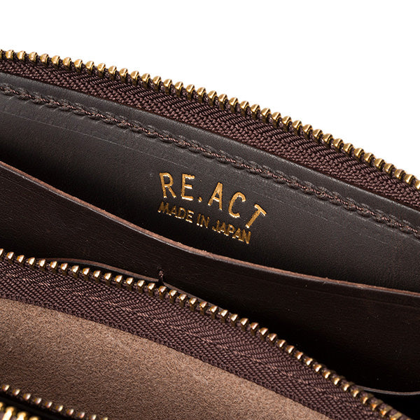 RE.ACT LEATHER WORKS | リアクトレザーワークス INK-JET PRINT ROUND FASTENER LONG WALLET