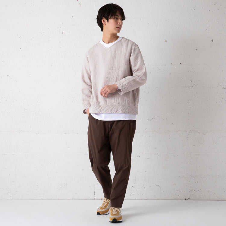 Uchino | ウチノ Begin別注 マシュマロワッフルガーゼライト Vネックカットソー