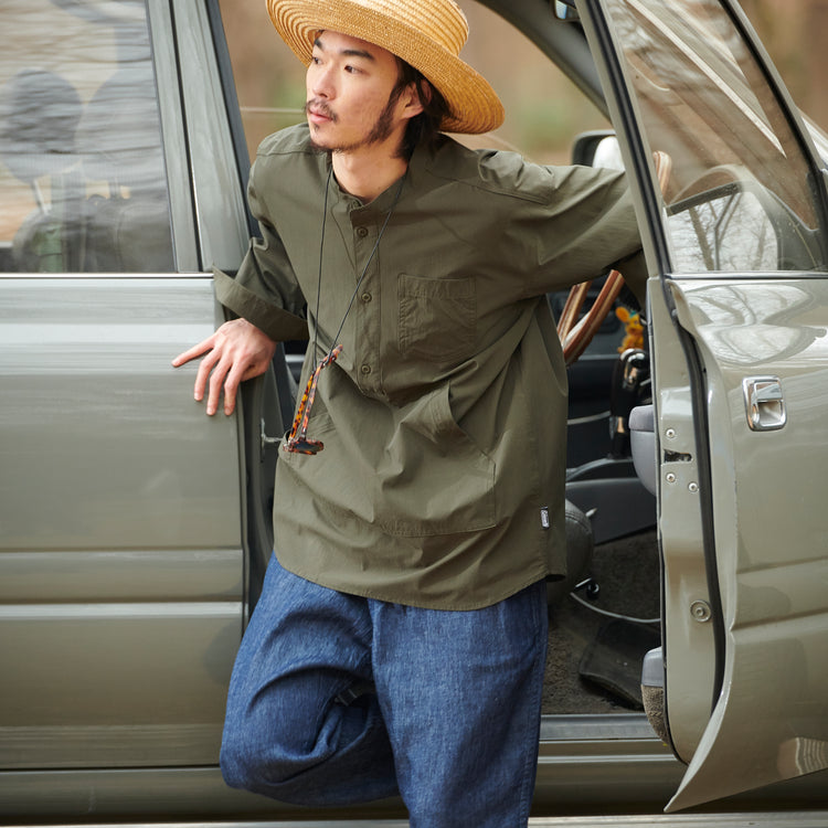 Coleman | コールマン Begin別注 Rip Stop Band Collar P/O Shirts