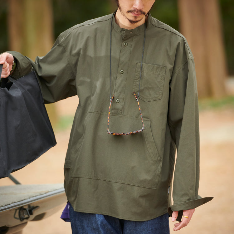 Coleman | コールマン　Begin別注 Rip Stop Band Collar P/O Shirts