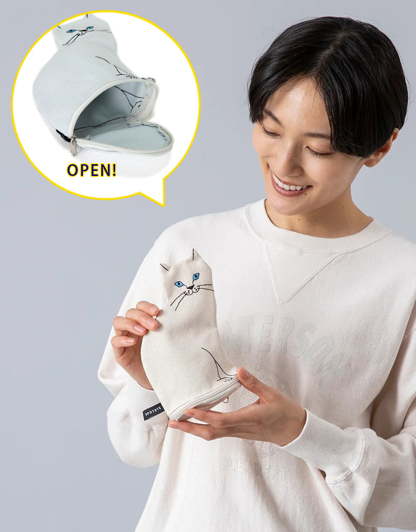 ちょこんとお座りする【猫ポーチ】がかわいすぎる～♪ ペンケースや