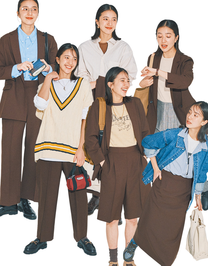 上下セットの“カセット服”なら着回し自由自在♪ ON/OFF全6コーデをご