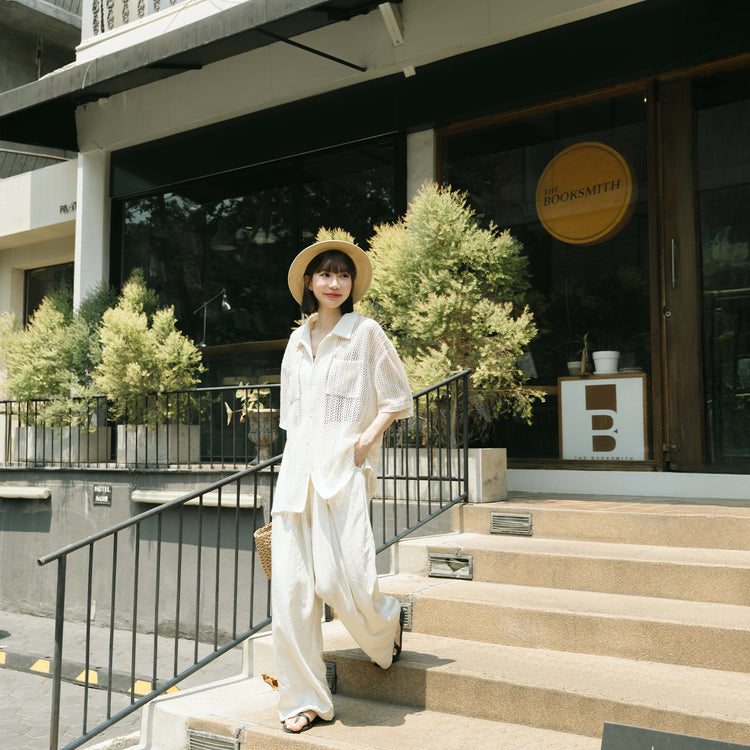 QUEEN SHOP | クイーンショップ　メッシュシアー半袖カーディガン