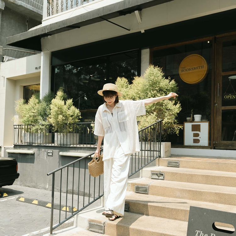 QUEEN SHOP | クイーンショップ　メッシュシアー半袖カーディガン