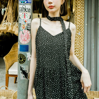 QUEEN SHOP | クイーンショップ リボンタイ付き花柄ワンピ