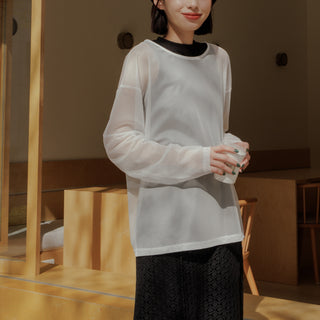 QUEEN SHOP | クイーンショップ　クルーネックオーバーシアートップス