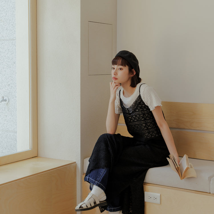 QUEEN SHOP | クイーンショップ　レースキャミワンピ