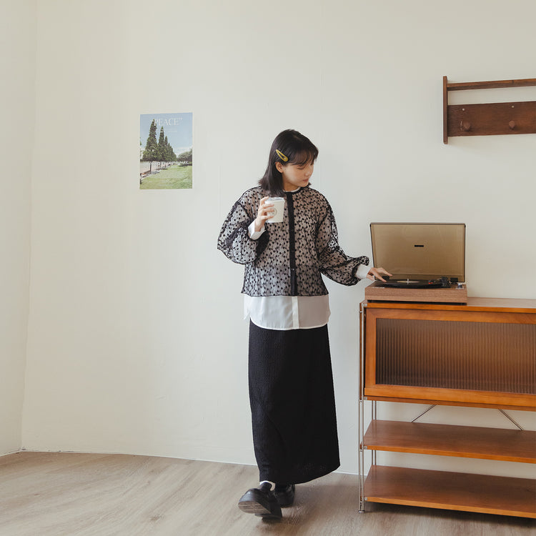 QUEEN SHOP | クイーンショップ　ジャガードストレートスカート