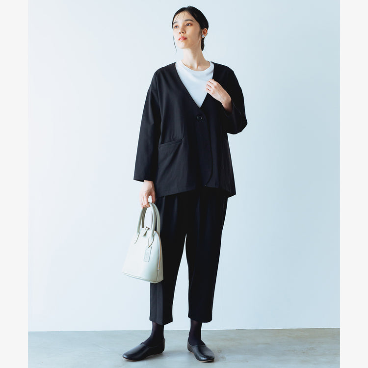 uncinq | アンサンク Stretch Gabardine No Collar Jacket