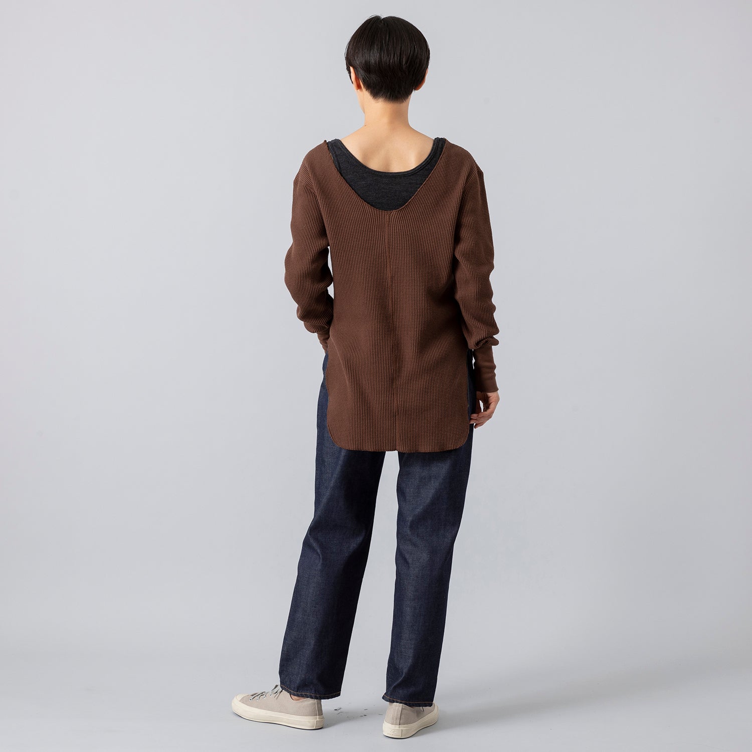 Healthknit | ヘルスニット | Raised Back Waffle V-neck L/S