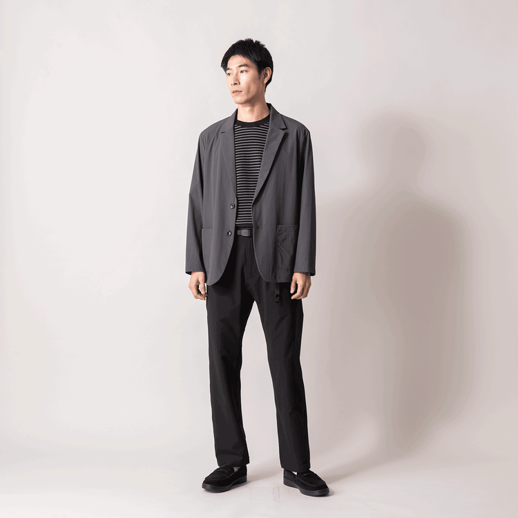 ALLOWED TO UNFOLD | アロウド トゥ アンフォールド　ナイロンリップストレッチ テーラードジャケット