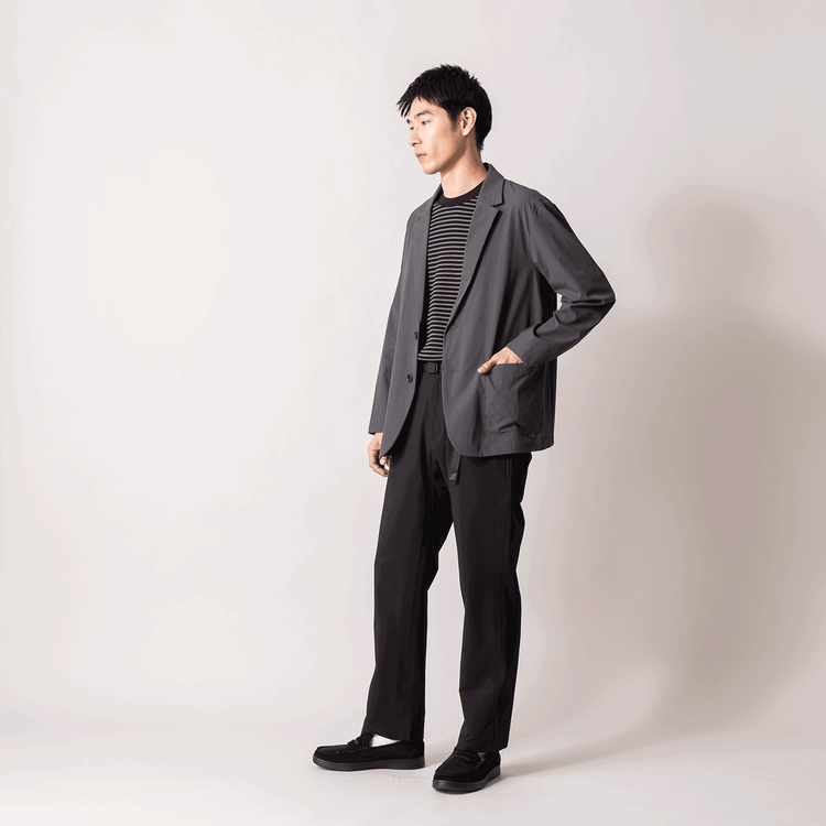 ALLOWED TO UNFOLD | アロウド トゥ アンフォールド　ナイロンリップストレッチ テーラードジャケット