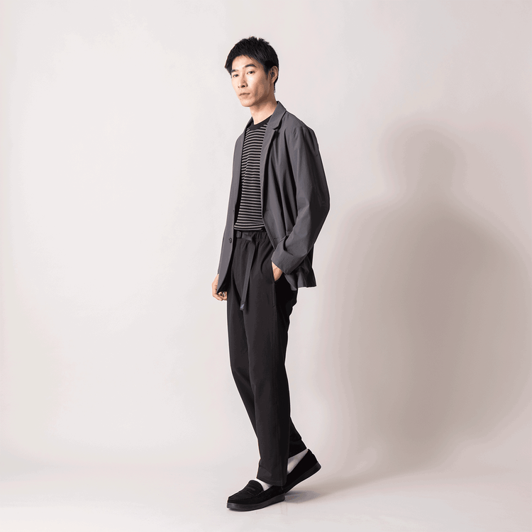 ALLOWED TO UNFOLD | アロウド トゥ アンフォールド　ナイロンリップストレッチ テーラードジャケット