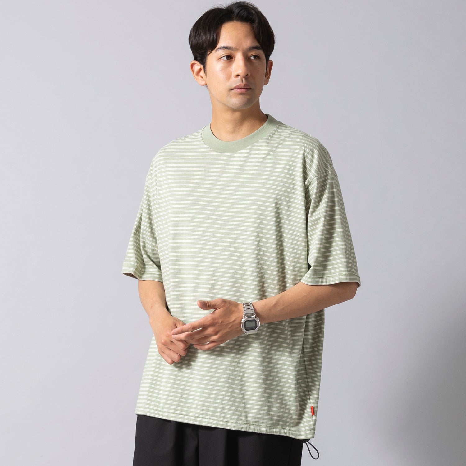 Healthknit | ヘルスニット クラシックボーダー ワイドクルーネック
