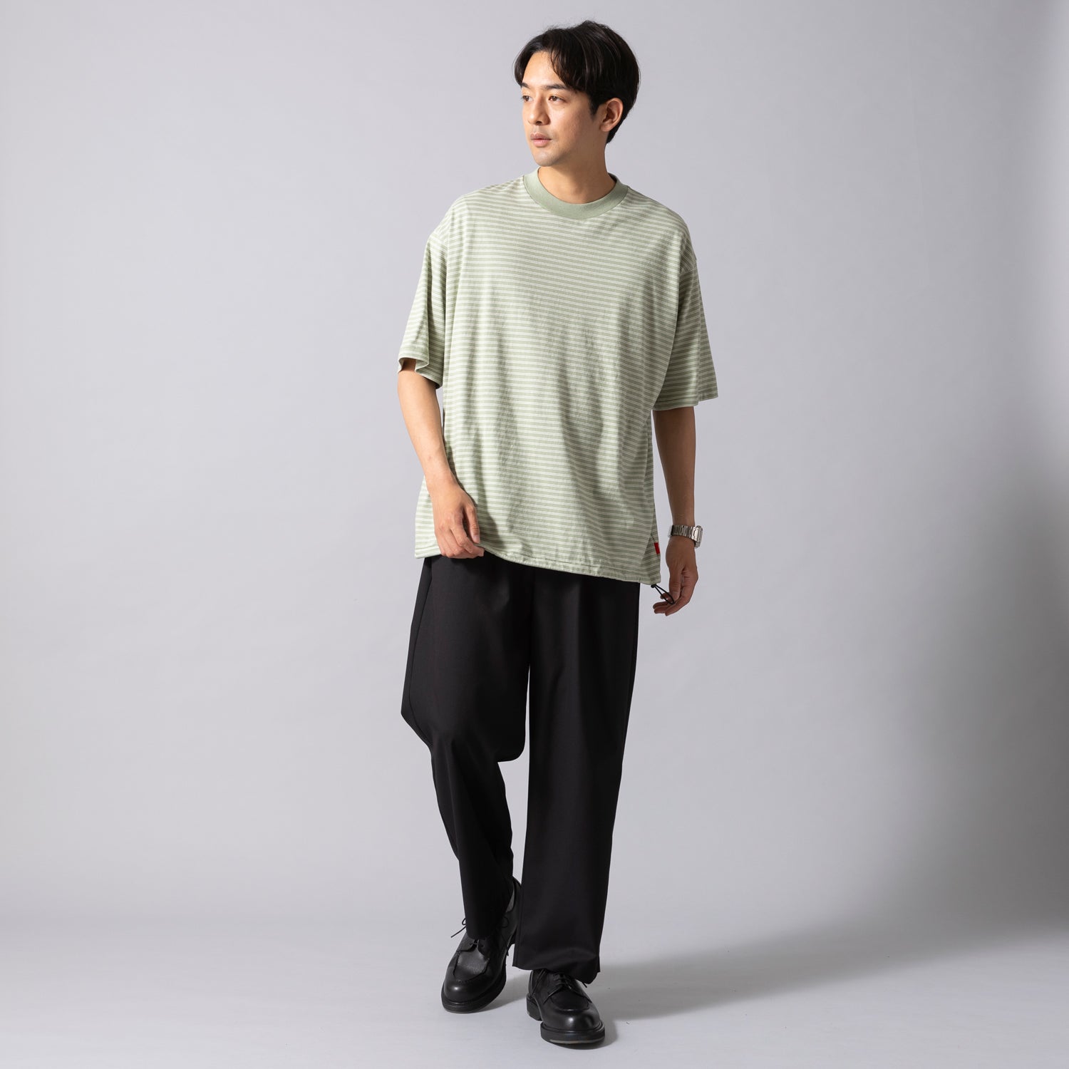 Healthknit | ヘルスニット クラシックボーダー ワイドクルーネック