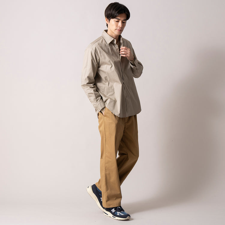 ALLOWED TO UNFOLD | アロウド トゥ アンフォールド　タイプライターストレッチ ドットボタンシャツ