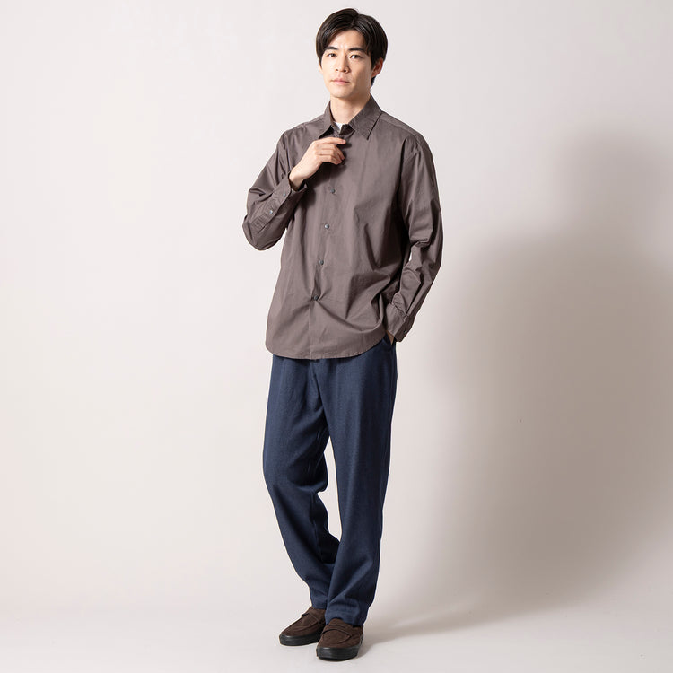 ALLOWED TO UNFOLD | アロウド トゥ アンフォールド　タイプライターストレッチ ドットボタンシャツ