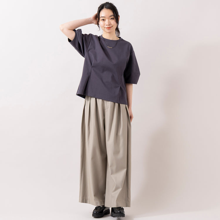 D/GRAY着用 モデル身長165cm,ESPEYRACのウォッシャブル3タックパンツ|rapiécageのアジャストダブルパイプコードネックレス,https://market.e-begin.jp/products/inf_epe0082u_lala|https://market.e-begin.jp/products/rdx_rpc0106u_lala