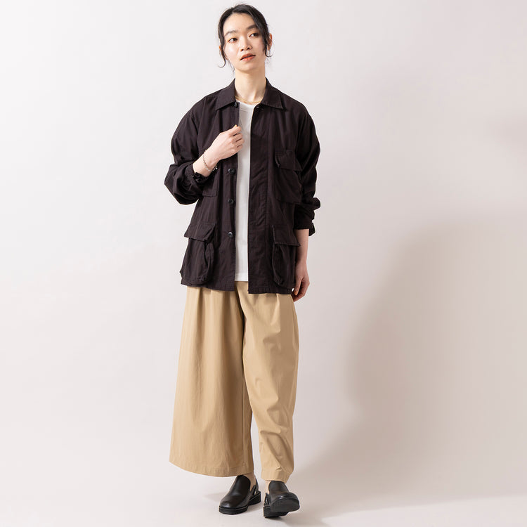 モデル身長165cm,ROTHCOのBDU SHIRTS ONE WASH|gym masterの7.2oz ドライワッフルクルーネック|MANONのNYLON 2WAY WIDE PANTS|ROOTOTEのIP.SQ.Buddy.Peanuts-1E|GLENFIELDのシャークソールビジネスサンダル|rapiécageのメタルトップケシビーズネックレス|rapiécageのステンレスフラワープレートブレスレット,https://market.e-begin.jp/products/sem_rth0253r_lala|https://market.e-begin.jp/products/grd_gym0091u_lala|https://market.e-begin.jp/products/mks_mnn0096u_lala|https://market.e-begin.jp/products/sup_roo0146u_lala|https://market.e-begin.jp/products/jal_gfd0392q_lala|https://market.e-begin.jp/products/r