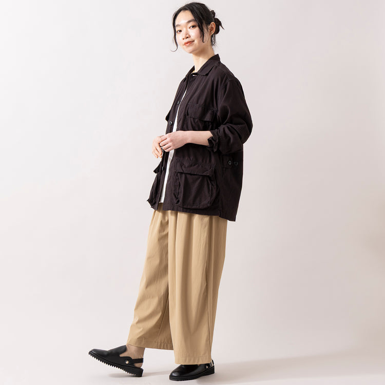 モデル身長165cm,ROTHCOのBDU SHIRTS ONE WASH|gym masterの7.2oz ドライワッフルクルーネック|MANONのNYLON 2WAY WIDE PANTS|ROOTOTEのIP.SQ.Buddy.Peanuts-1E|GLENFIELDのシャークソールビジネスサンダル|rapiécageのメタルトップケシビーズネックレス|rapiécageのステンレスフラワープレートブレスレット,https://market.e-begin.jp/products/sem_rth0253r_lala|https://market.e-begin.jp/products/grd_gym0091u_lala|https://market.e-begin.jp/products/mks_mnn0096u_lala|https://market.e-begin.jp/products/sup_roo0146u_lala|https://market.e-begin.jp/products/jal_gfd0392q_lala|https://market.e-begin.jp/products/r