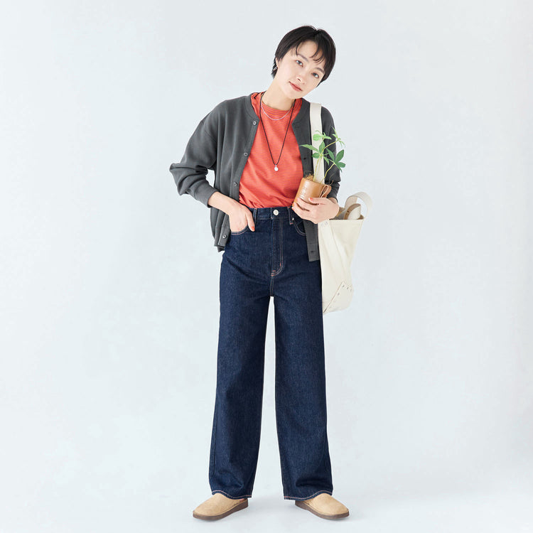 着用サイズ25 (モデル身長170cm),YonetomiのNEW BASIC GARMENT DYED BORDER T-SHIRT|in moodのLaLa Begin別注 2連パール×シルバーネックレス|Organic handloomのMEISSEN|MASTER&Co.のLaLa Begin別注 レイルマン2wayバッグ,https://market.e-begin.jp/products/yts_ynt0769s_lala|https://market.e-begin.jp/products/inm_inm0825p_lala|https://market.e-begin.jp/products/sed_ogh0491q_lala|https://market.e-begin.jp/products/mhg_msc0372n_lala