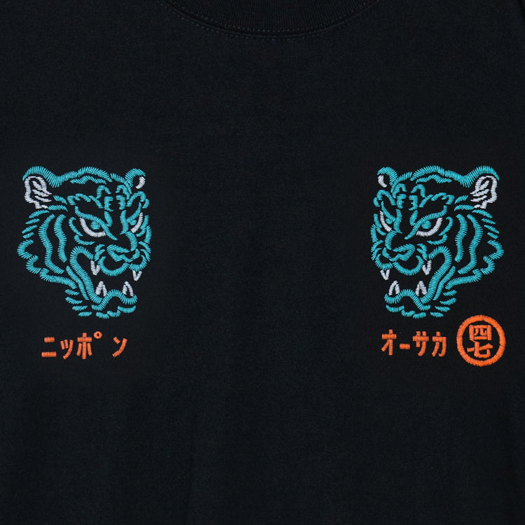 (黒)Osaka No.04 大阪ノ地図 胸元プリント