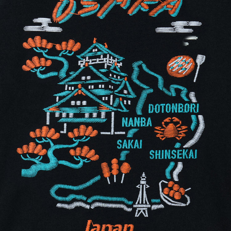 (黒)Osaka No.04 大阪ノ地図 バックプリント