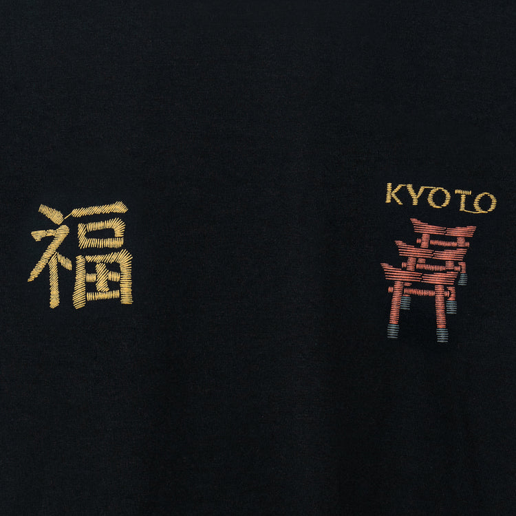(黒)Kyoto No.02 京都ノ地図 胸元プリント
