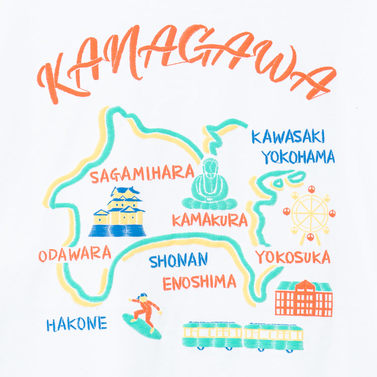 (白)Kanagawa No.03 神奈川ノ地図 バックプリント