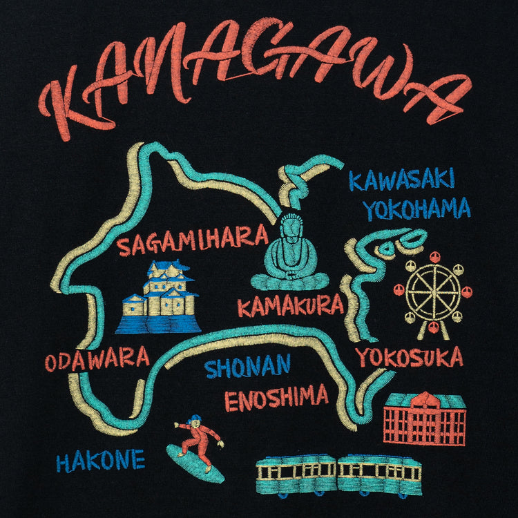 (黒)Kanagawa No.03 神奈川ノ地図 バックプリント