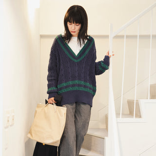 lelill | レリル LaLa Begin別注 Tシャツに合うチクらないチルデンニット