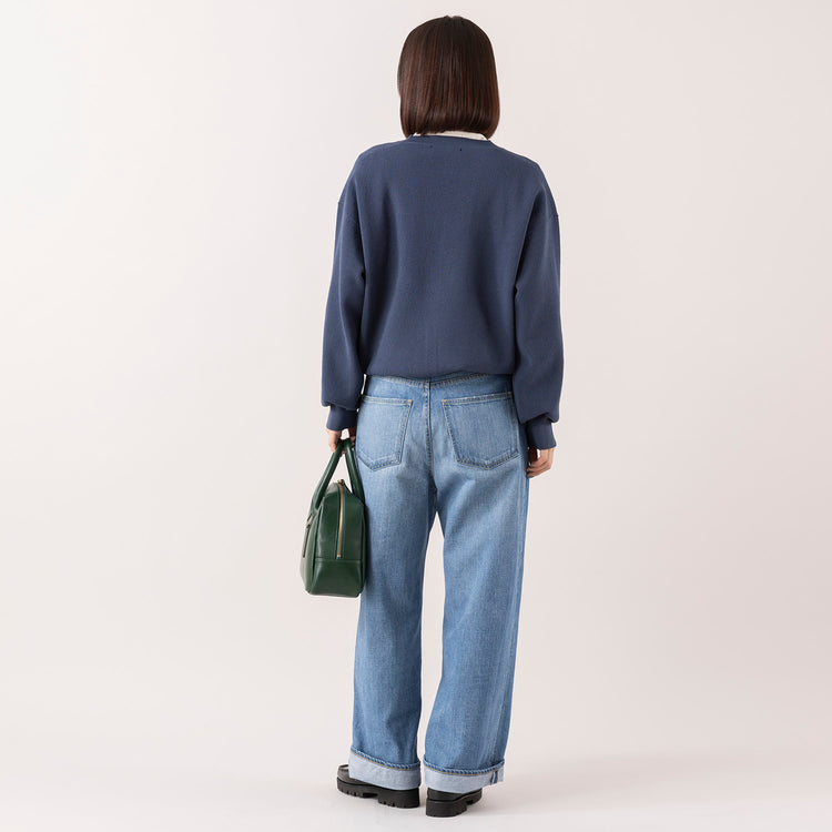 モデル身長163cm,lelillのハイテクワッフルニット|WHITE MAILSのタートルネック|caquのFSワイドボーイズ|TIDEWAYのワントーンモスボストンM,https://market.e-begin.jp/products/ana_lel1248s_lala|https://market.e-begin.jp/products/hrt_wns0730n_lala|https://market.e-begin.jp/products/tan_caq1164s_lala|https://market.e-begin.jp/products/snk_tid0874p_lala