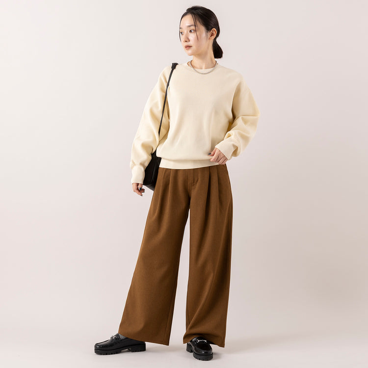 モデル身長163cm,lelillのハイテクワッフルニット|UNIVERSAL OVERALLの2TUCK WIDE STRAIGHT PANTS|DiuのLilio|rapiécageのメタルボールチョーカー,https://market.e-begin.jp/products/ana_lel1248s_lala|https://market.e-begin.jp/products/dre_uni1061s_lala|https://market.e-begin.jp/products/cil_diu1167s_lala|https://market.e-begin.jp/products/rdx_rpc0794s_lala