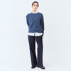 モデル身長167cm,lelillのハイテクワッフルニット|Le Melangeのノータックトラウザーパンツ|Jalan Sriwijayaのネイビービットローファー|auraのmatt snake necklace,https://market.e-begin.jp/products/ana_lel1248s_lala|https://market.e-begin.jp/products/inf_lem0961r_lala|https://market.e-begin.jp/products/gmt_srw1032p_lala|https://market.e-begin.jp/products/crp_aur0564o_lala