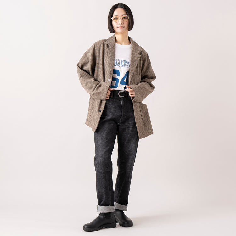 着用サイズL (モデル身長165cm),YARMO THE UNIFORMのチェックジャケット|SIERRA DESIGNSのフットボールTEE|caquのmodern classic|BlundstoneのORIGINALAS VEGAN,https://market.e-begin.jp/products/gra_ytu1214s_lala|https://market.e-begin.jp/products/arg_sie1183s_lala|https://market.e-begin.jp/products/tan_caq1278s_lala|https://market.e-begin.jp/products/sed_bld0572l_lala