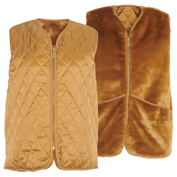 Barbour | バブアー　women's quilted fur gilet