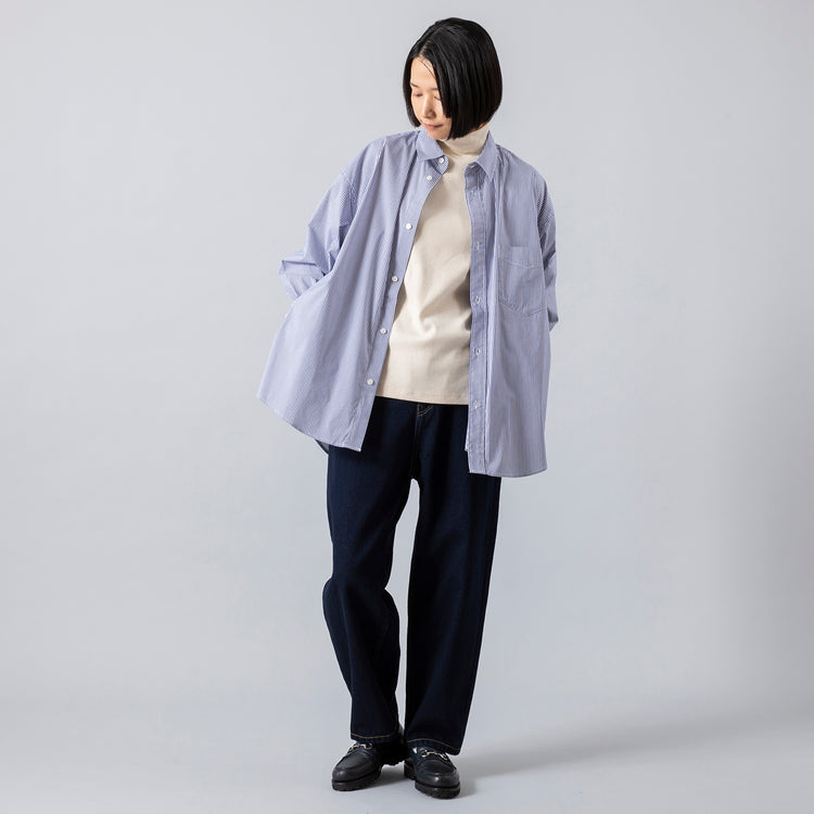 モデル身長165cm,RNA-Nのフライスタートル|HEAVENLYのCotton Linen 12oz Denim 5P Pants|Jalan Sriwijayaのネイビービットローファー VIBRAMソール,https://market.e-begin.jp/products/tky_rnn0475r_lala|https://market.e-begin.jp/products/dlt_hvr0493r_lala|https://market.e-begin.jp/products/gmt_srw1032p_lala