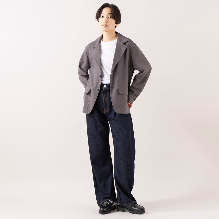モデル身長 163cm,UNIVERSAL OVERALLのオンオフ使えるハンサムジャケット|NEEDBY heritageのHARPER|rapiécageのフラワープレートコードブレス,https://market.e-begin.jp/products/dre_uni0210s_lala|https://market.e-begin.jp/products/gsr_ndh0025u_lala|https://market.e-begin.jp/products/rdx_rpc0311u_lala