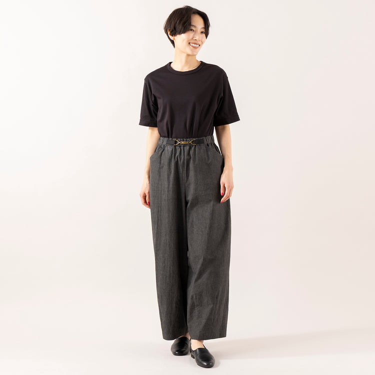 モデル身長 163cm,NOMBRE IMPAIRのムラプリントコットン ビット付きバレルパンツ,https://market.e-begin.jp/products/rdx_nmi0308u_lala